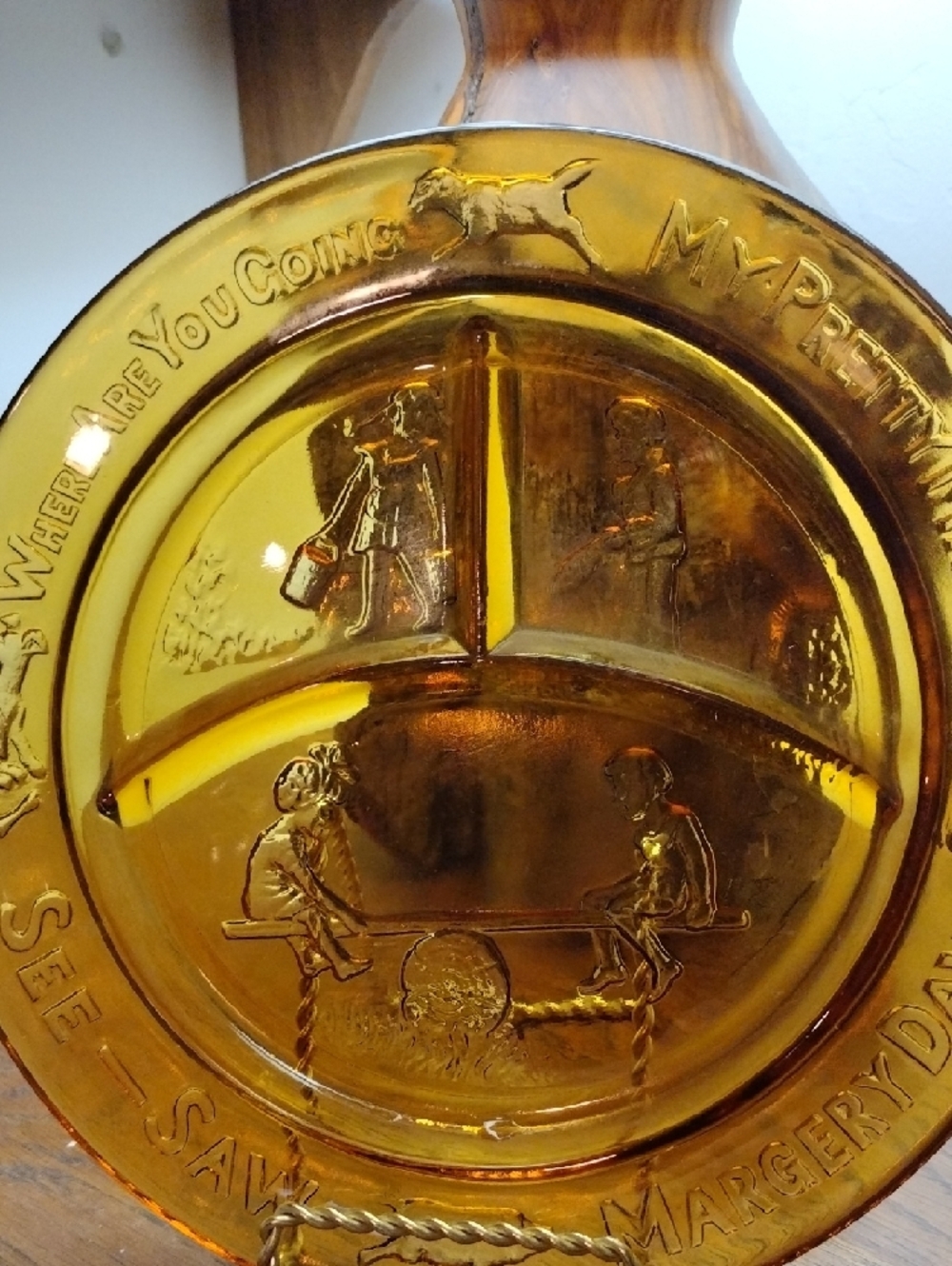 Amber Glass Decorative Plate - Home Art Accent - Picture 2 of 7